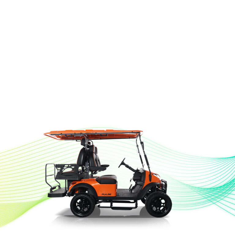 ActiveEV Pulse 4 Seater Golf Cart in Metallic Orange with Black Interior