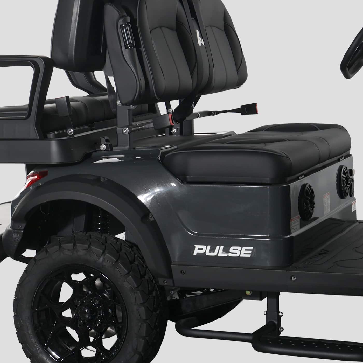 ActiveEV Pulse 4 Seater Golf Cart in Metallic Black Rear