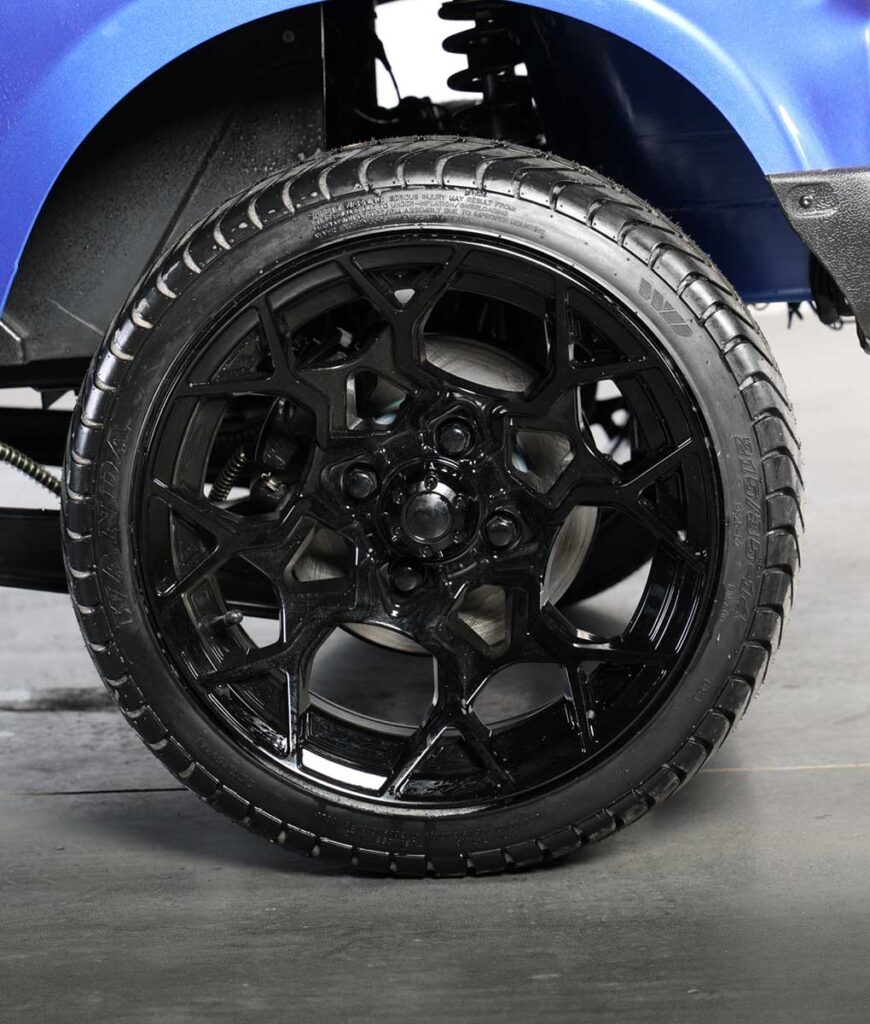 ActiveEV Pulse Golf Cart Low Profile Tires with Black Aluminum Rims